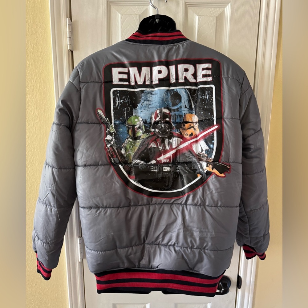 Star Wars Med Galactic Empire Trio Quilted Gray Jacket‎ Puffy Darth Vader